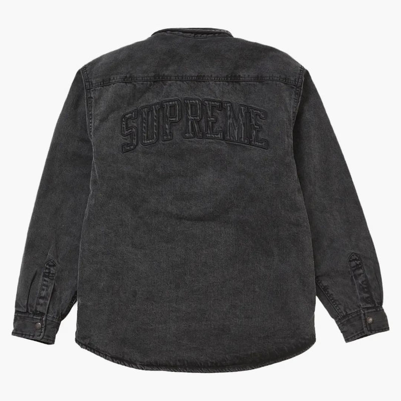 Supreme Faux Shearling fodrad arbetsskjorta svart denim