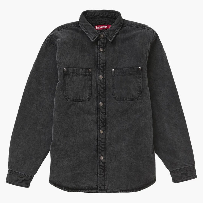 Supreme Faux Shearling fodrad arbetsskjorta svart denim