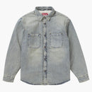 Supreme Faux Shearling Lined Work Shirt Washed Indigo Denim