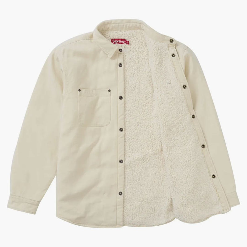 Supreme Faux Shearling Lined Work Shirt Natural