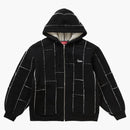 Supreme Faux Shearling Zip Up Hooded Sweatshirt Black