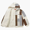 Nejvyšší faux Shearling Zip Up Hooded Mikina Natural