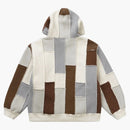 Nejvyšší faux Shearling Zip Up Hooded Mikina Natural