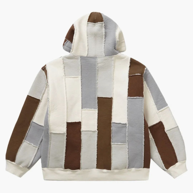 Supreme Faux Shearling Zip Up Hooded Sweatshirt Natural
