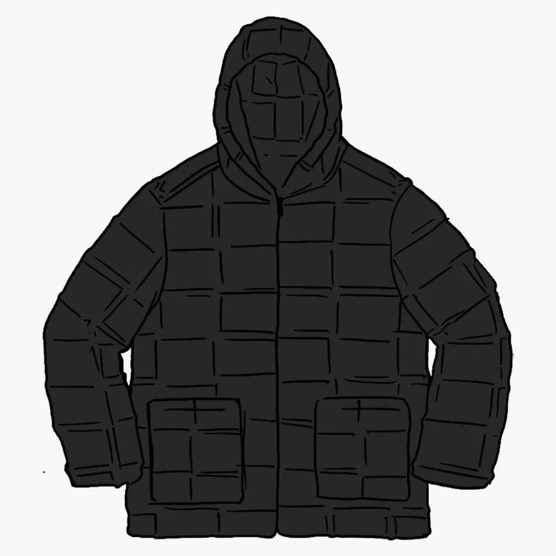 Supreme Faux Suede Patchwork Chaqueta con capucha Blacket negro