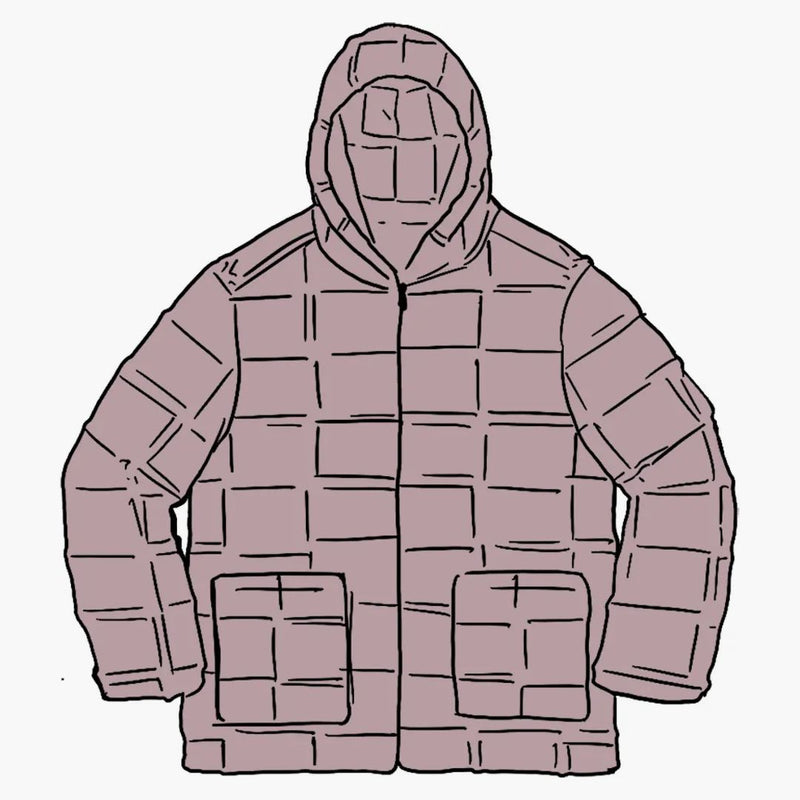 Supreme Faux Suede Patchwork Chaqueta con capucha Purple polvoriento