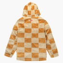 Supreme faux suede patchwork hooded jacket tan