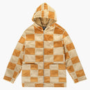 Supreme faux suede patchwork hooded jacket tan