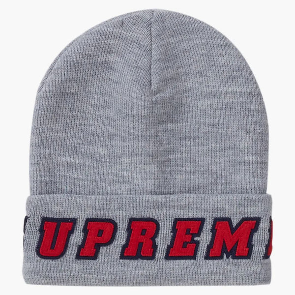 Supreme Felt Logo Beanie Heather Grey