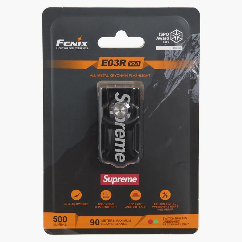 Supreme Fenix E03r Flashlight Keychain Black