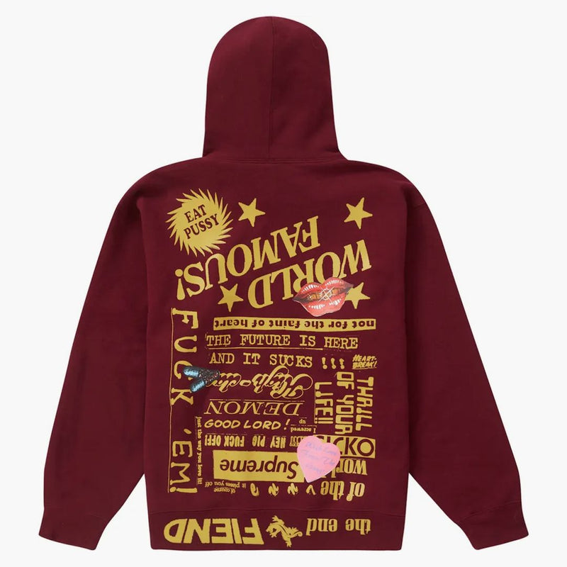 Supreme fiend hooded sweatshirt Burgundy
