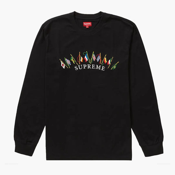 Supreme flags l/s top black