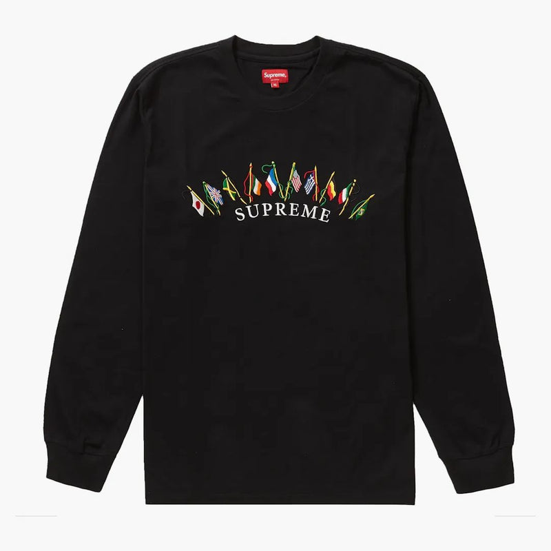 Supreme flags l/s top black