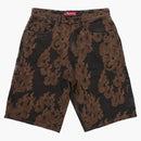 Supreme Flames Jacquard Baggy Denim Short Washed Black