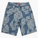 Supreme Flames Jacquard Baggy Denim Short Washed Indigo