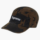 Supreme Flames Jacquard Denim Camp Cap Washed Black