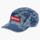 Supreme Flames Jacquard Denim Camp Cap Washed Indigo