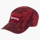 Supreme Flames Jacquard Denim Camp Cap Washed Red