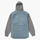 Supreme Fleece Hooded Denim Shirt Blue