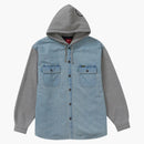 Supreme Fleece Hooded Denim Shirt Blue