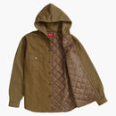 Supreme Fleece Hooded Denim Shirt Brown