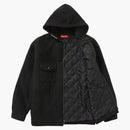 Supreme Fleece Zip Up Hooded Shirt Black
