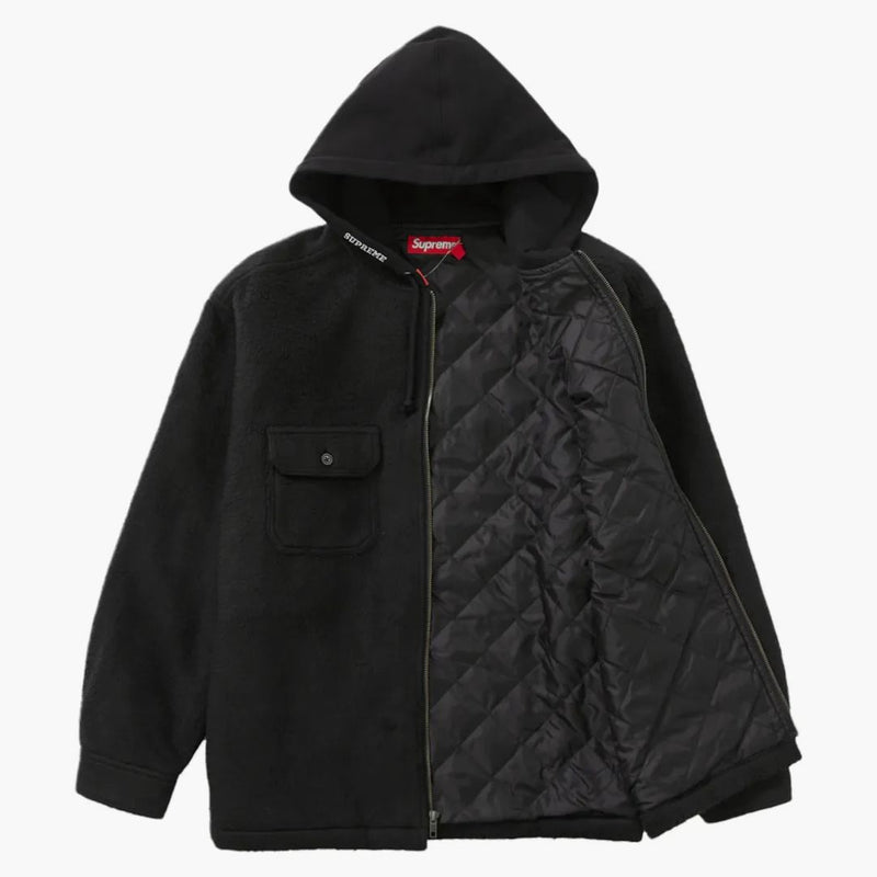 Nejvyšší fleece na zip nahoru košile s kapucí