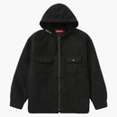 Supreme Fleece Zip Up Hooded Shirt Black