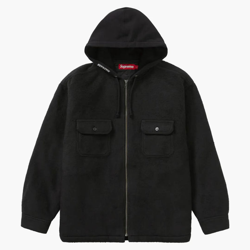 Nejvyšší fleece na zip nahoru košile s kapucí