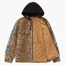 Supreme Fleece Zip Up Hooded Shirt Brown Leopard