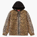 Supreme Fleece Zip Up Hooded Shirt Brown Leopard