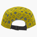 Supreme Flocked Denim Camp Cap Mustard