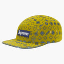 Supreme Flocked Denim Camp Cap Mustard