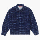 Supreme Flocked Denim Trucker Jacket Blue
