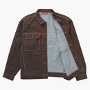 Supreme Flocked Denim Trucker Jacket Gold