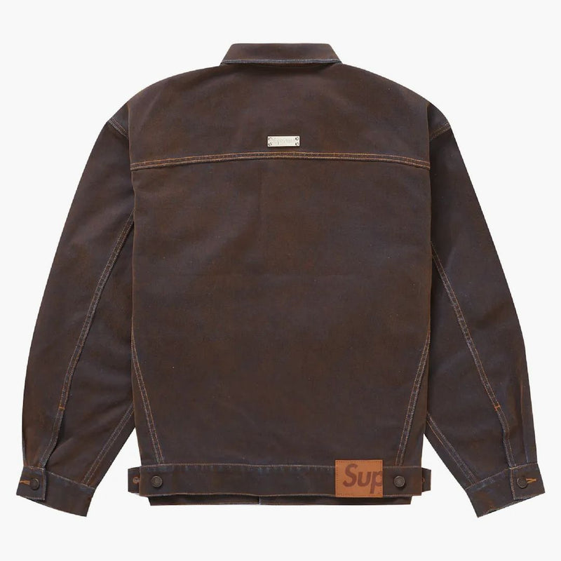 Supreme Flocked Denim Trucker Jacket Gold