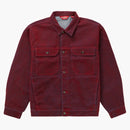 Supreme Flocked Denim Trucker Chaqueta roja