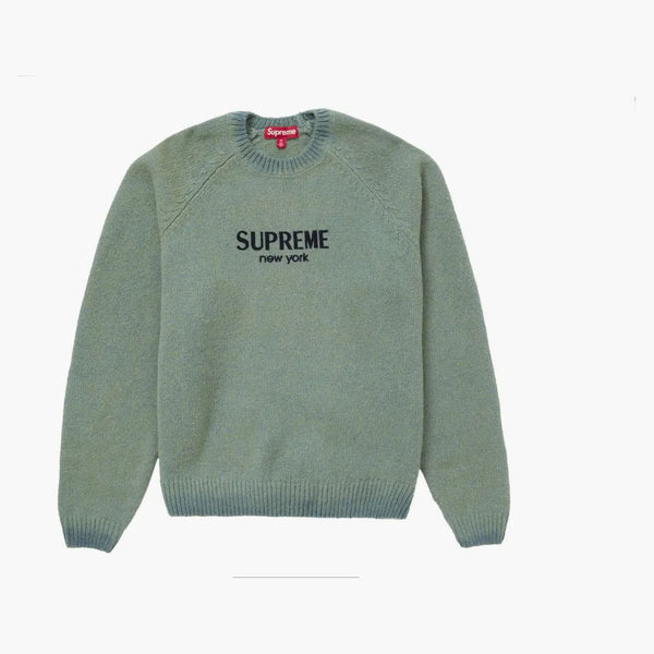 Supreme Flocked Logo Sweater Green