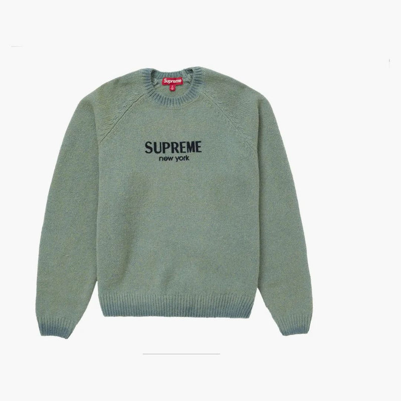 Supreme Flocked Logo Sweater Green
