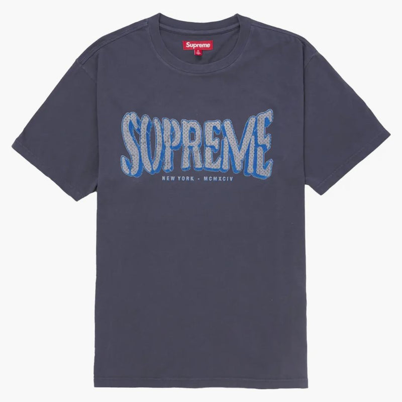 Supreme Flocked Washed S/s Top Navy
