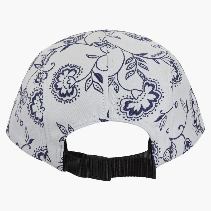 Nejvyšší květinový jacquard camp Cap White