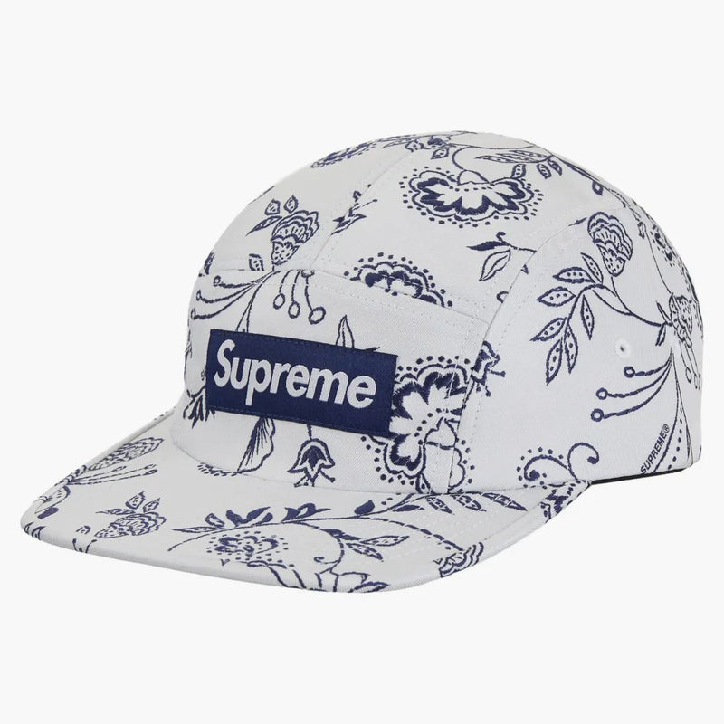 Nejvyšší květinový jacquard camp Cap White