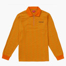 Supreme Floral Jacquard Zip L/s Polo Gold