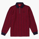 Supreme Floral Jacquard Zip L/s Polo Magenta