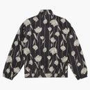 Giacca da pista di seta floreale suprema nera