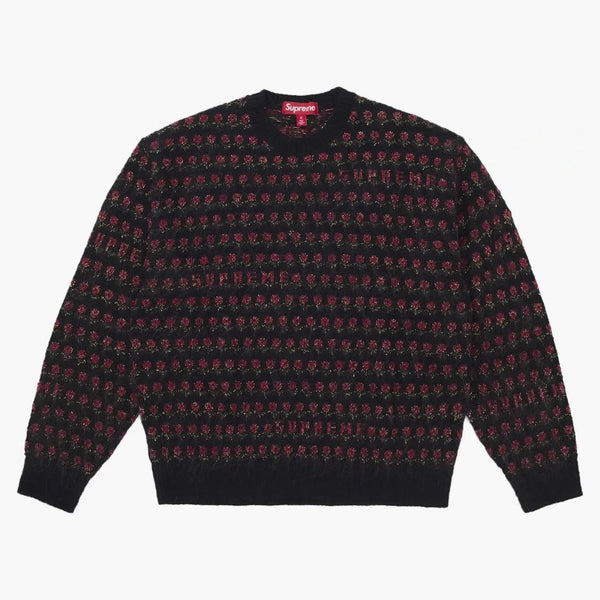 Supreme Flowers Metallic Sweater Black