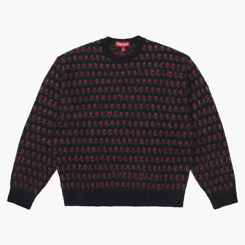 Supreme Flowers Metallic Sweater Black