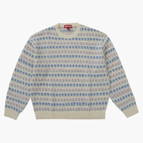 Supreme Flowers Metallic Sweater Ivory