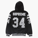 Supreme football zip up hooded sweatshirt black