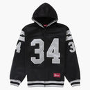 Supreme football zip up hooded sweatshirt black
